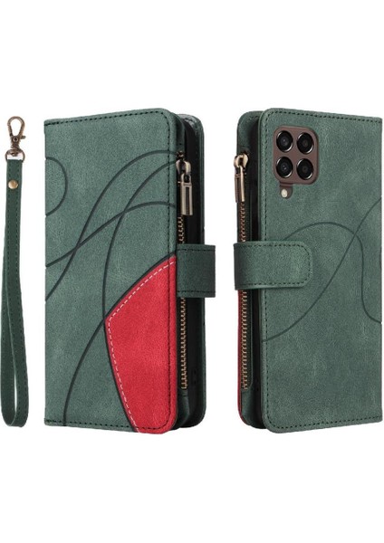 Samsung Galaxy M33 5g Iki Renkli Dikiş Kickstand Koruyucu Kılıf (Yurt Dışından)