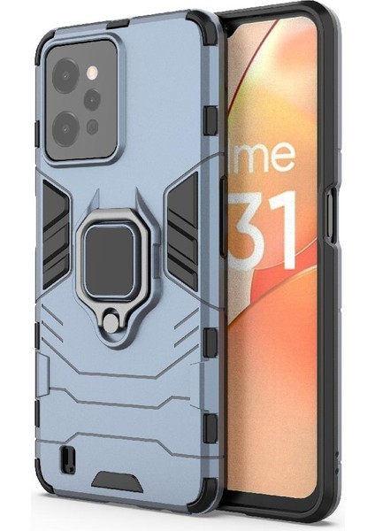 Realme C31 Için Kılıf Kickstand Askeri Damla Koruma 360 &deg; Dönen Halka (Yurt Dışından) modelleri