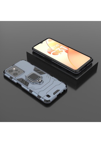 Realme C31 Için Kılıf Kickstand Askeri Damla Koruma 360 &deg; Dönen Halka (Yurt Dışından) indirimleri