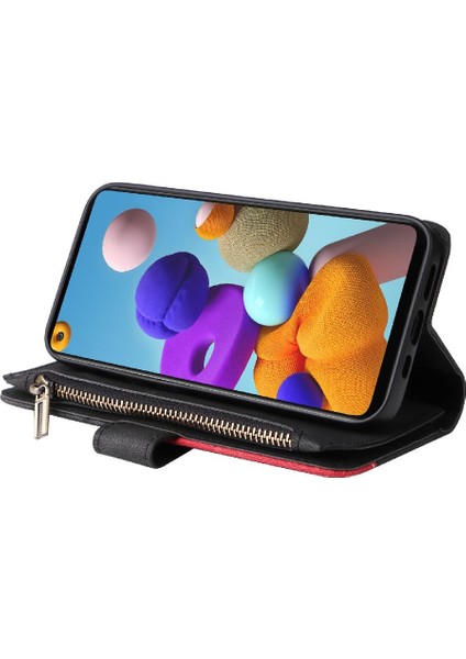 Samsung Galaxy A21S Fermuar Cüzdan Tarzı ile Dokuz Kart Yuvaları (Yurt Dışından) indirimleri