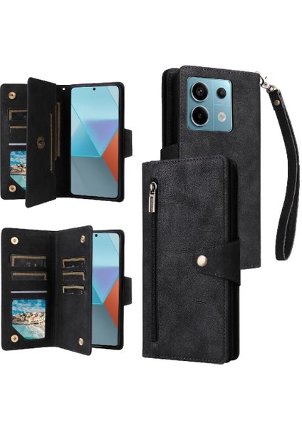 Xiaomi Redmi Not Için Kılıf 13 Pro Fermuar Cüzdan Kapak ile El Kayışı (Yurt Dışından)