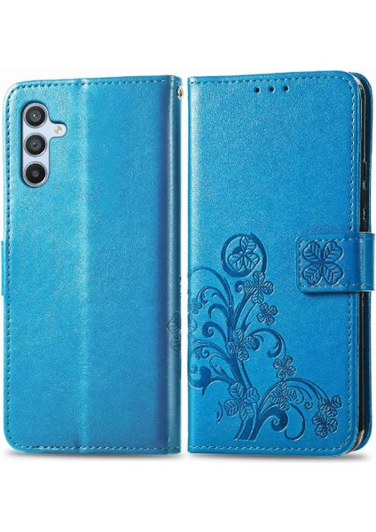 Samsung Galaxy A34 5g Zarif Iş Dört Yapraklı Yonca Flip Case (Yurt Dışından)