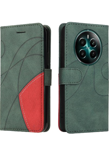 Kart Yuvası Standı ile Realme 12 Artı Için Flip Case Pu Deri Flip Folio (Yurt Dışından) modelleri