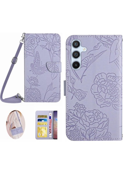 Samsung Galaxy Case 5g Kelebekler ve Çiçekler Yumuşak Pu Deri &amp; (Yurt Dışından)
