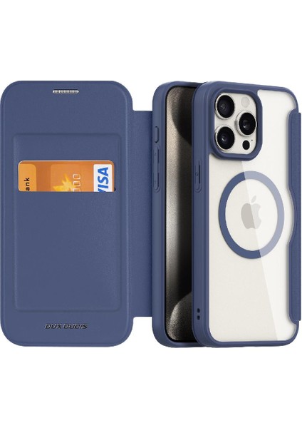Rfıd Engelleme Kart Yuvası Pu Kapak ile IPhone 15 Pro Max Için Duducase Durumda (Yurt Dışından)