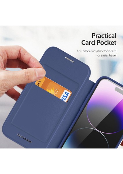 Rfıd Engelleme Kart Yuvası Pu Kapak ile IPhone 14 Pro Max Için Duducase Durumda (Yurt Dışından)