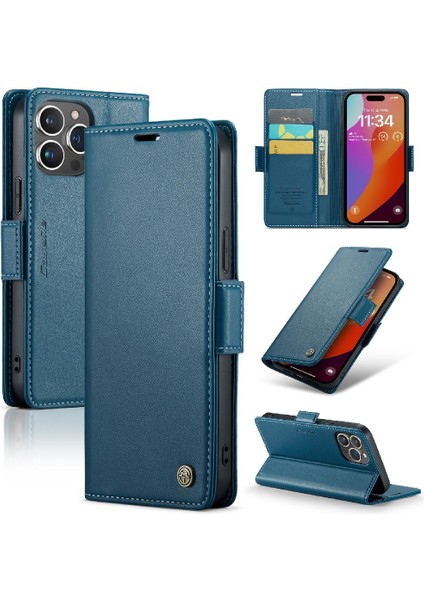 IPhone 15 Pro Anti Dolandırıcılık Kart Yuvası Kickstand Darbeye Dayanıklı (Yurt Dışından)