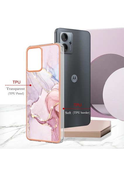 Motorola Moto G14 Ince Tpu Yumuşak Tampon Koruma Mermer Desen (Yurt Dışından)