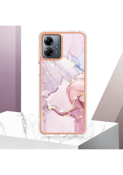 Motorola Moto G14 Ince Tpu Yumuşak Tampon Koruma Mermer Desen (Yurt Dışından)