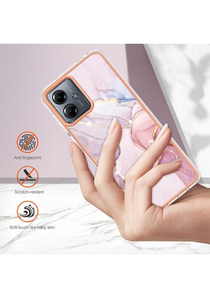 Motorola Moto G14 Ince Tpu Yumuşak Tampon Koruma Mermer Desen (Yurt Dışından)