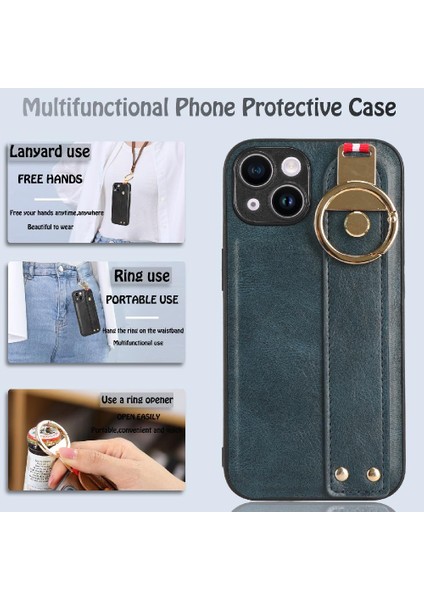 IPhone 13 Mini Bilek Kayışı Premium Pu Deri Uyumluluk Için Kılıf (Yurt Dışından)