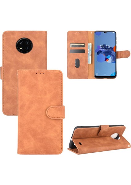 Kart ile Oukitel C19 Tam Koruma Deri Folio Flip Case Için Kılıf (Yurt Dışından)