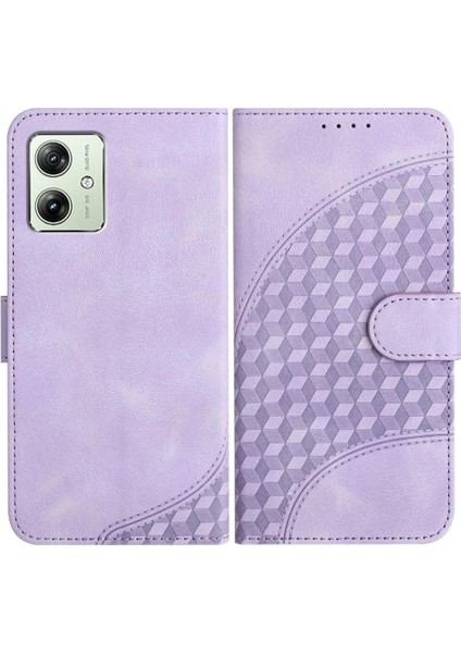 Motorola Moto G54 5g Manyetik Kart Tutucu Geometrik Desen Pu (Yurt Dışından)