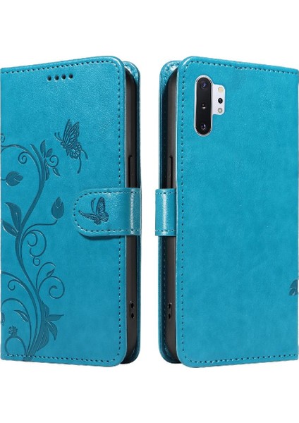 Samsung Galaxy Not 10 Için Kılıf Pro Cüzdan Telefon Kılıfı Kabartmalı Kelebek (Yurt Dışından)