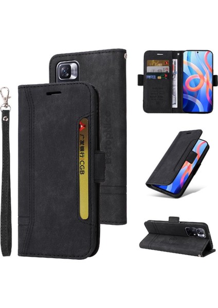 Xiaomi Redmi Not 11 Için Kılıf Pro Cüzdan Kapak Çevirin Kart Yuvaları Tpu Deri (Yurt Dışından)