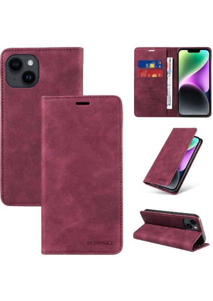 Iphone 13 Için Kılıf Mini Koruyucu Manyetik Folio Cüzdan Pu Deri (Yurt Dışından)