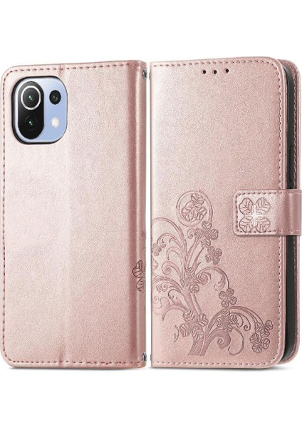 Xiaomi 11 Lite Için Kılıf Kapak Çevirin Kılıf Kısa Kayış Zarif Dört (Yurt Dışından)