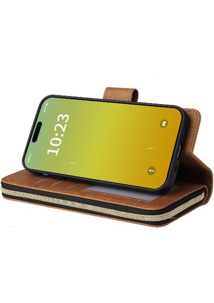 Iphone 15 Için Kılıf Kart Tutucu Fermuar Cep Cüzdan Kılıf 9 Kart Yuvaları ile (Yurt Dışından) fiyatları