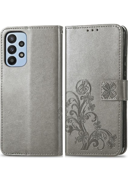 Samsung Galaxy A23 Kısa Kayış Flip Kapak Dört Yapraklı Yonca Durumda (Yurt Dışından)