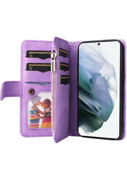 Samsung Galaxy S21 Fermuar Cüzdan Tarzı Kickstand Koruyucu Dokuz (Yurt Dışından) fırsatları