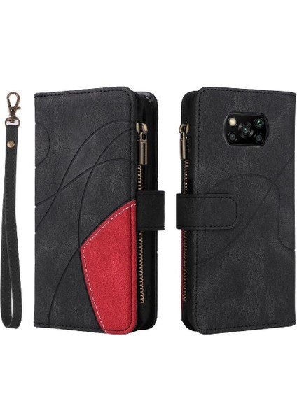 Xiaomi Poco X3/x3 Pro/x3 Nfc Kart Yuvası Standı ile Fermuar Cüzdan (Yurt Dışından)