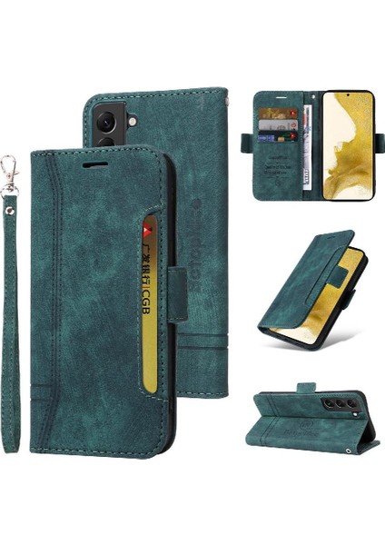 Samsung Galaxy S22 5g Için Kılıf Cüzdan Kapak Çevirin Tpu Deri Manyetik Kart (Yurt Dışından)