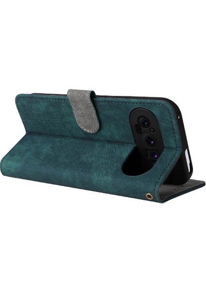 Google Piksel 9 Pro Flip Folio Cüzdan Rfıd Engelleme Kart Yuvaları Pu Için Kılıf (Yurt Dışından)