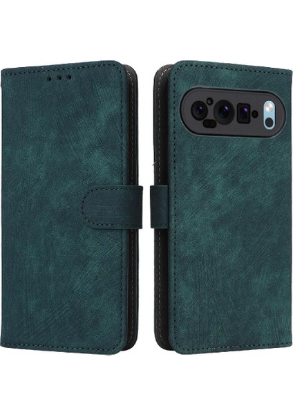 Google Piksel 9 Pro Flip Folio Cüzdan Rfıd Engelleme Kart Yuvaları Pu Için Kılıf (Yurt Dışından)