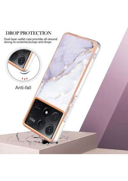 Xiaomi Poco X6 Pro Ince Tpu Koruma Mermer Desen Yumuşak Tampon (Yurt Dışından) modelleri