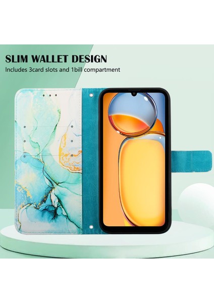 Bdt Shop Xiaomi Redmi Için Kılıf Redmi 4g Cüzdan Pu Deri Kickstand Mermer Desen (Yurt Dışından)