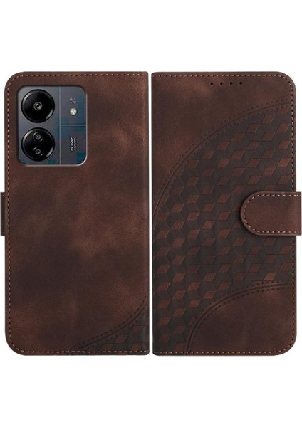 Xiaomi Redmi Için Kılıf Redmi Manyetik Kart Tutucu Geometrik Desen Pu Flip (Yurt Dışından)