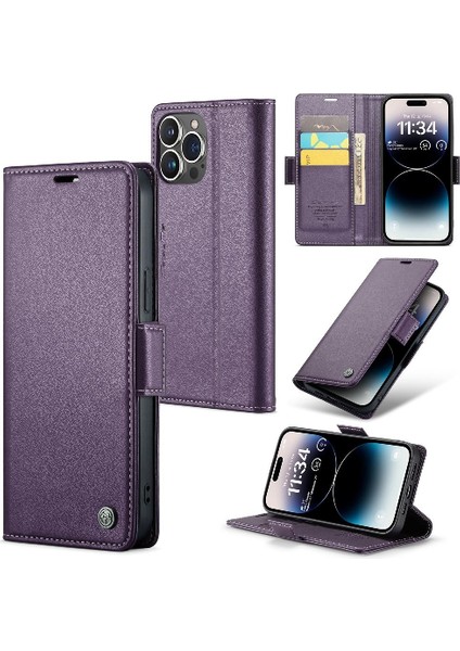 IPhone 14 Pro Max Darbeye Dayanıklı Durumda Anti Dolandırıcılık Cüzdan Durumda (Yurt Dışından)