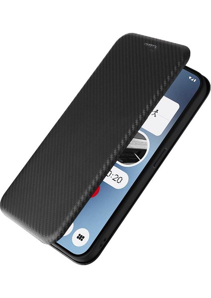 Nothing Telefon 2A Manyetik Karbon Fiber Deri Folio Flip Case (Yurt Dışından) fiyatları