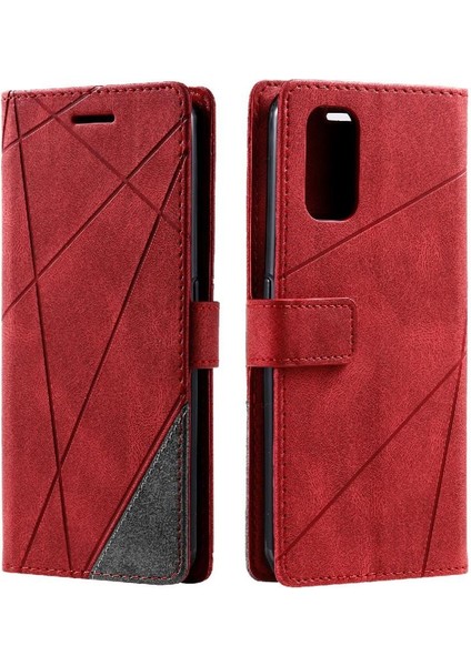 Realme 7 Pro Darbeye Dayanıklı Manyetik Pu Deri Kart Tutucu Kickstand Için Kılıf (Yurt Dışından)