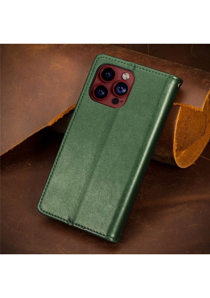 IPhone 15 Için Kılıf Pro Max Moda Tasarım Deri Kılıf Cüzdan Fonksiyonu (Yurt Dışından)