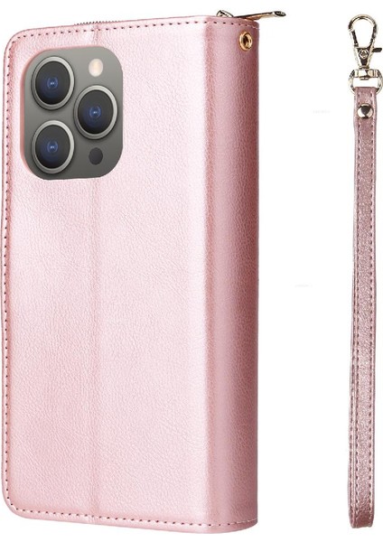 Iphone 15 Pro Max Cüzdan Durumda 9 Kart Yuvaları Kart Tutucu ile Flip (Yurt Dışından)