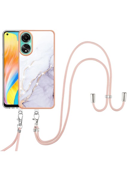 Oppo A78 4g Mermer Crossbody Kordon Askısı Tampon Anti-Scratch Için Kılıf (Yurt Dışından)