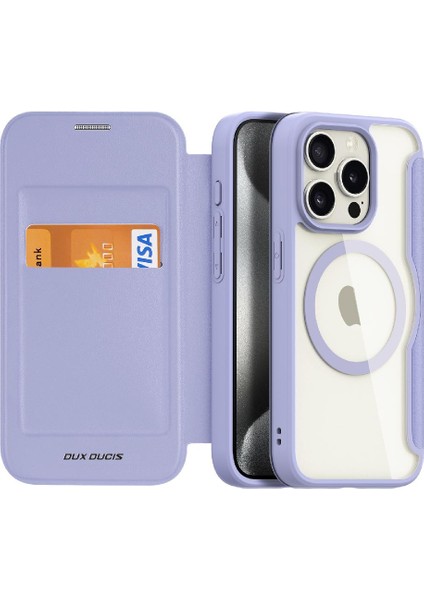 Rfıd Engelleme Kart Yuvası Pu Deri ile IPhone 15 Pro Için Duducase Durumda (Yurt Dışından)