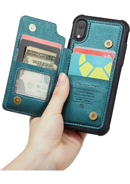 IPhone Xr Kickstand Rfıd Engelleme Pu Deri Kart Için Caseme Cüzdan Kılıf (Yurt Dışından) fırsatları