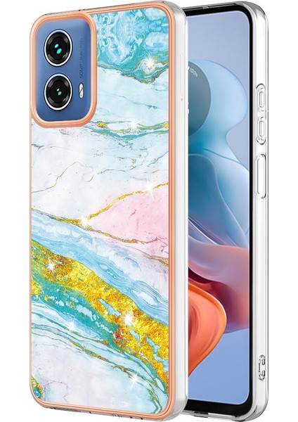 Motorola Moto G34 Koruma Için Kılıf Ince Tpu Mermer Desen Yumuşak Tampon (Yurt Dışından)