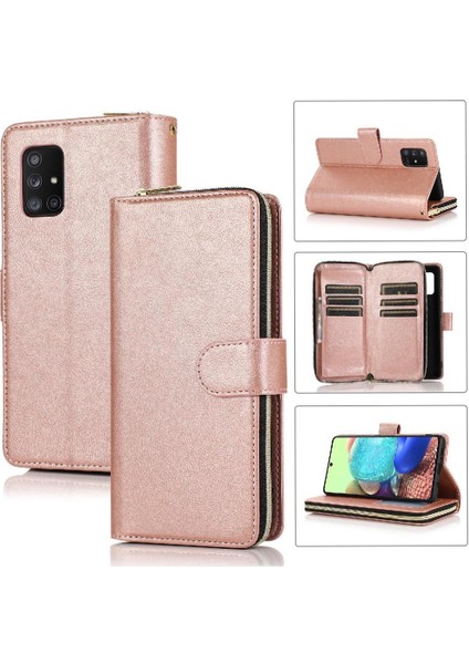 Samsung Galaxy A71 5g Fermuar Cep Cüzdan Kılıf 9 Kart Yuvaları ile (Yurt Dışından)