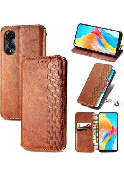 Oppo A78 4g Cüzdan Fonksiyonu Için Kılıf Deri Kılıf Zarif Iş Çevirme (Yurt Dışından)