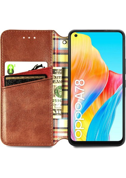 Oppo A78 4g Cüzdan Fonksiyonu Için Kılıf Deri Kılıf Zarif Iş Çevirme (Yurt Dışından)
