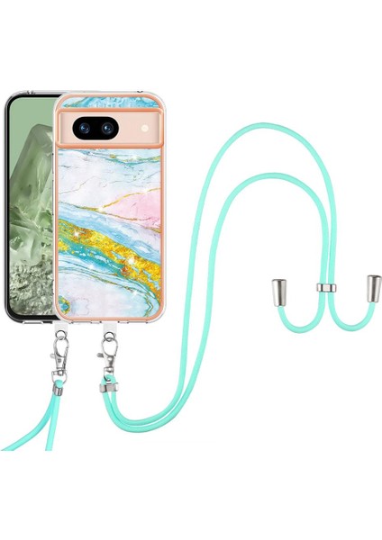 Google Piksel 8A Tampon Mermer Crossbody Kordon Askısı Için Kılıf Yumuşak (Yurt Dışından)