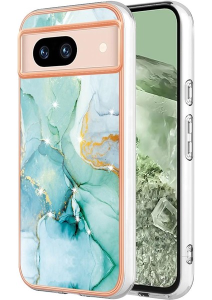 Google Piksel 8A Ince Tpu Koruma Mermer Desen Yumuşak Tampon Için Kılıf (Yurt Dışından)