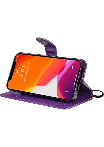 Kart Yuvası ile iphone 13 Mini Için Flip Case Iş Cüzdan Telefon Kılıfı (Yurt Dışından)