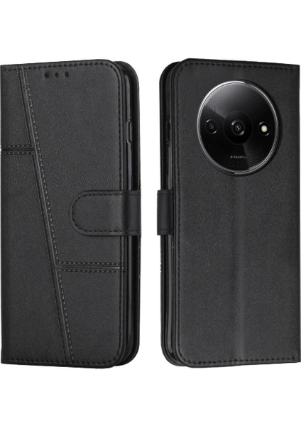 Xiaomi Redmi A3 Için Kılıf Tam Koruma Pu Deri Darbeye Kapak Çevirin (Yurt Dışından)
