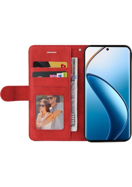 Realme 12 Pro Artı Kickstand Koruyucu Iki Renkli Dikiş Için Flip Case (Yurt Dışından)