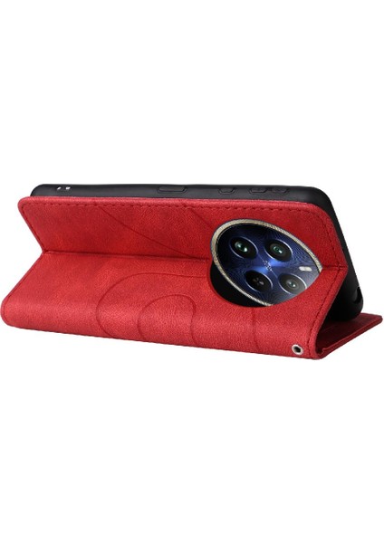 Realme 12 Pro Artı Kickstand Koruyucu Iki Renkli Dikiş Için Flip Case (Yurt Dışından)