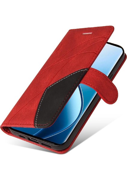 Realme 12 Pro Artı Kickstand Koruyucu Iki Renkli Dikiş Için Flip Case (Yurt Dışından)